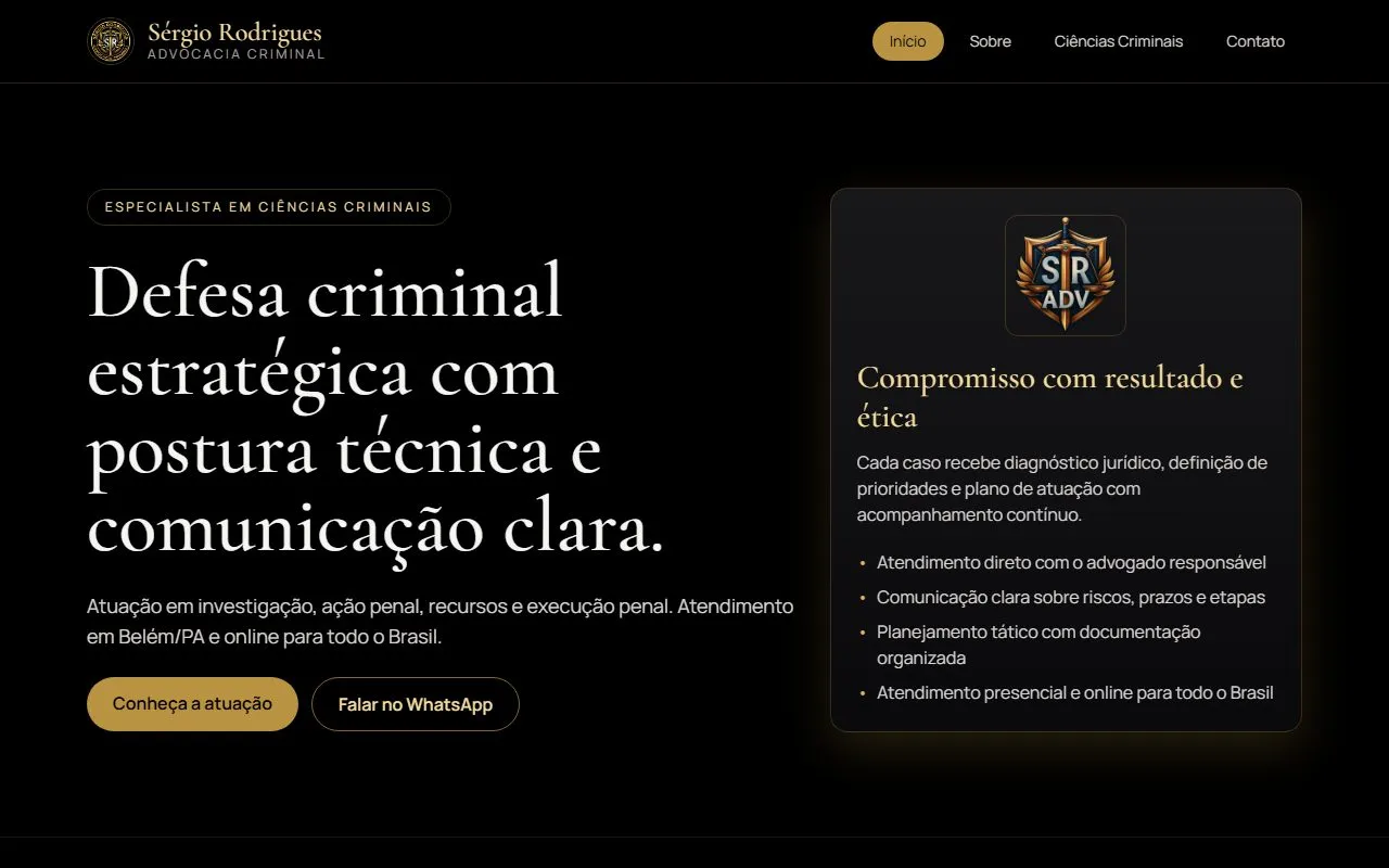 Captura do projeto Escritório Criminal